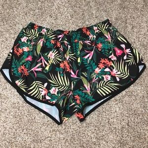 floral running shorts